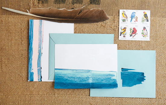 Using just two bands of colors, these simple painted marks evoke a landscape almost immediately.